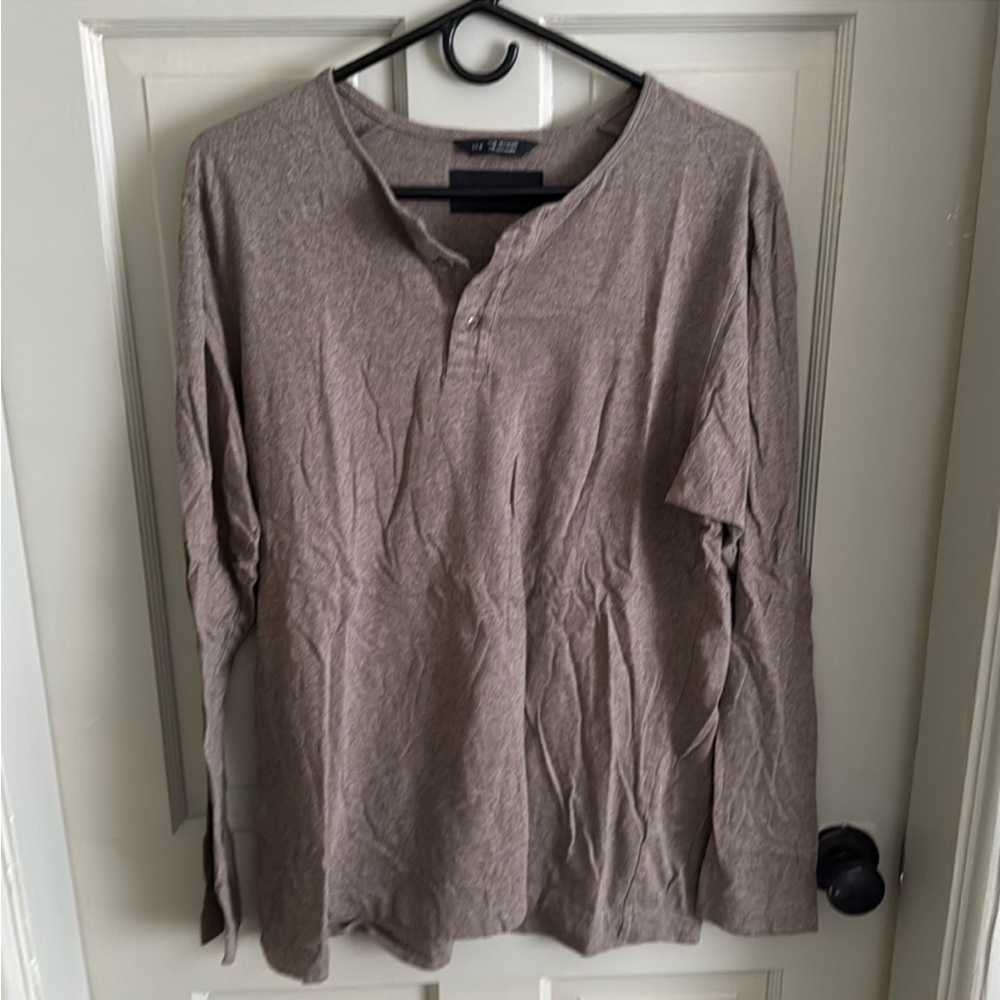 ❤️🔥Wings + Horns - Men’s Long Sleeve Henley Shirt - L